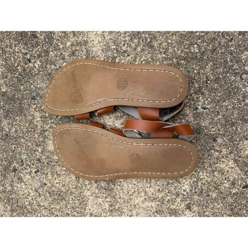 Salt Water Sandals The Original Girls Youth 4 = Women's Size 6 Leather Strappy
